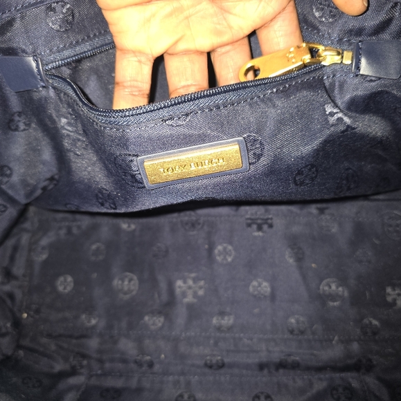 Tory Burch Nylon Leather Tote Bag (Navy Blue) - Picture 9 of 11